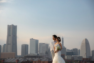 夕暮れの大さん橋