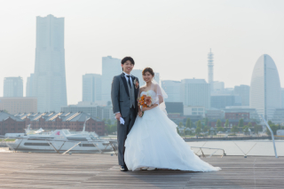 大桟橋で残すロケーションフォト