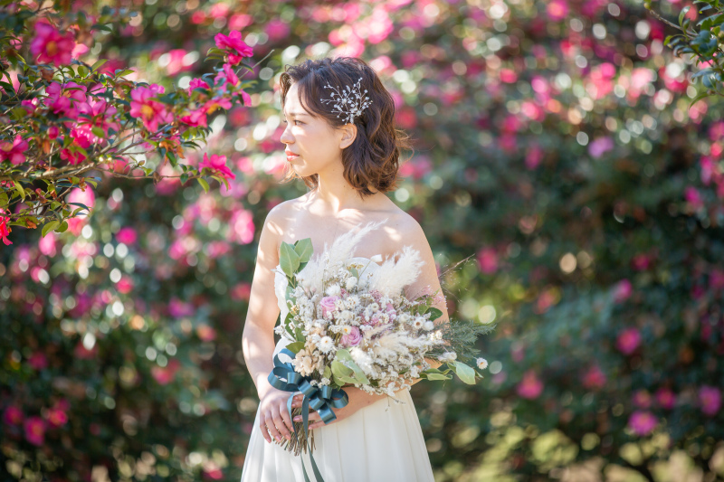 一面のお花をバックに撮る！キラキラ可愛いフォト♪