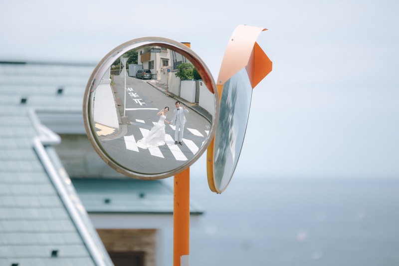 ミラー越しにピース！