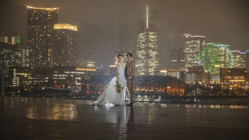 雨とみなとみらいの街3