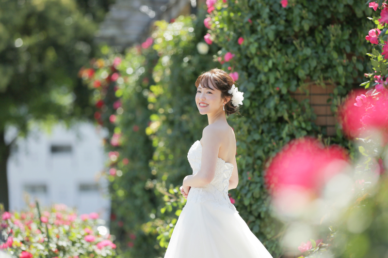 お花に囲まれて