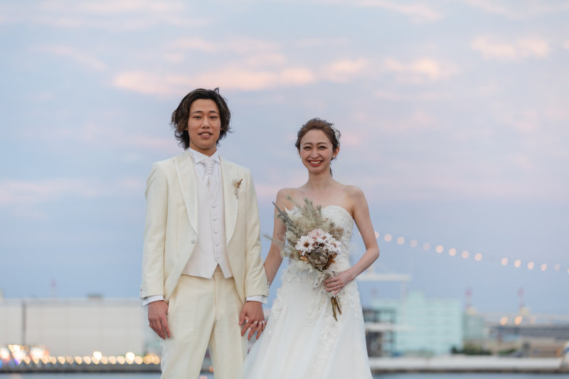 夕焼けをバックに！