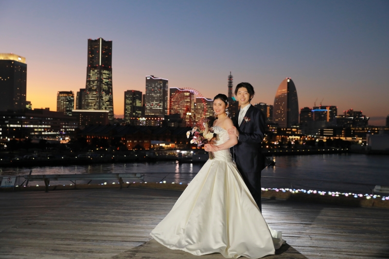 グラデーションの空と一緒に