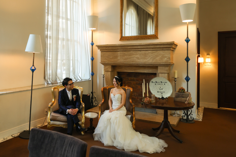 チャペルシーンを撮影後、ひと休憩