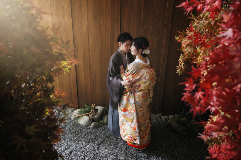 和装で楽しむ屋内庭園スタジオ♪