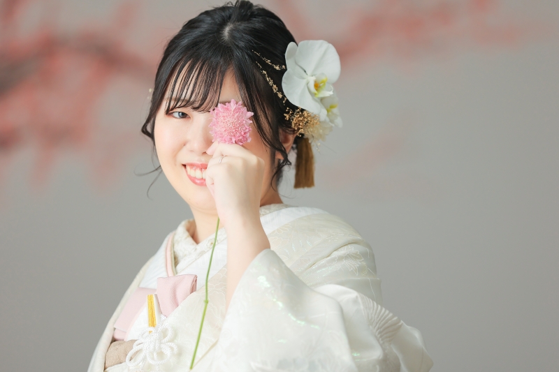 お花で目隠し♪