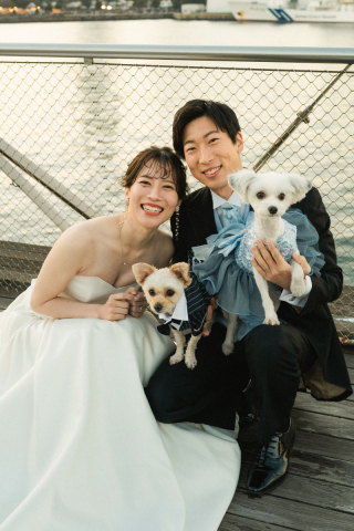 ワンちゃんと一緒に撮影！！