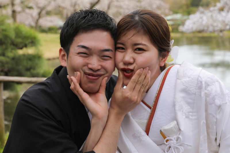 最後はお顔をくっつけて