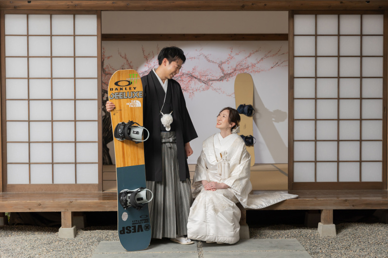 和室×スノーボードの意外な組み合わせ