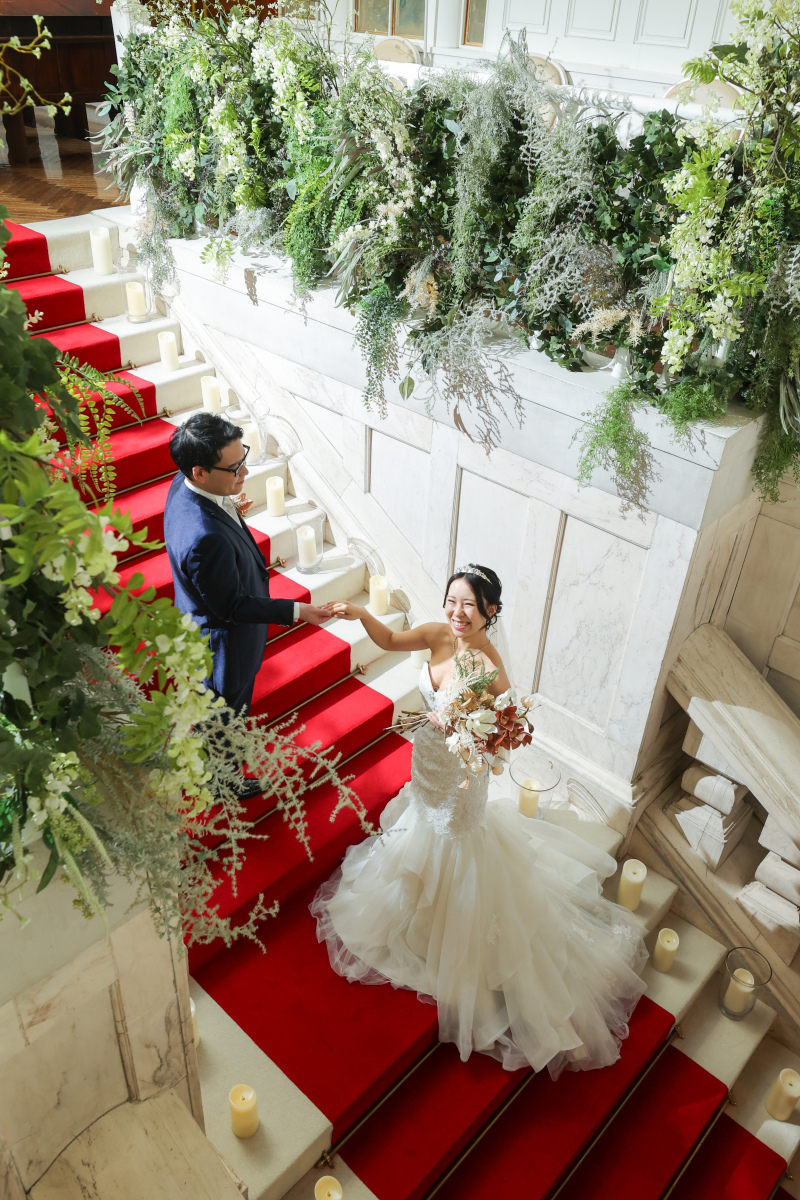 印象的な赤階段