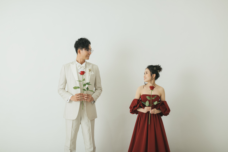 シンプルが好きなお2人に♪【和装スタジオ&洋装スタジオ】