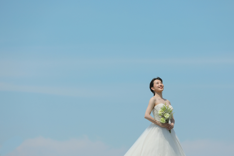 青空をバックにも