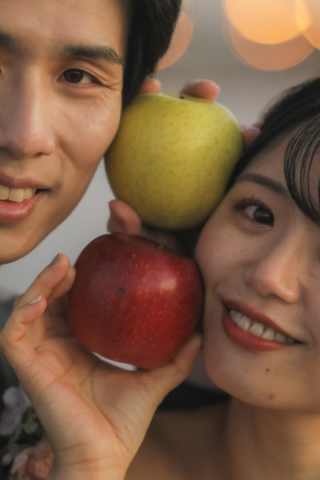 撮影は自由に☆大桟橋　×　林檎　×　2人らしさ