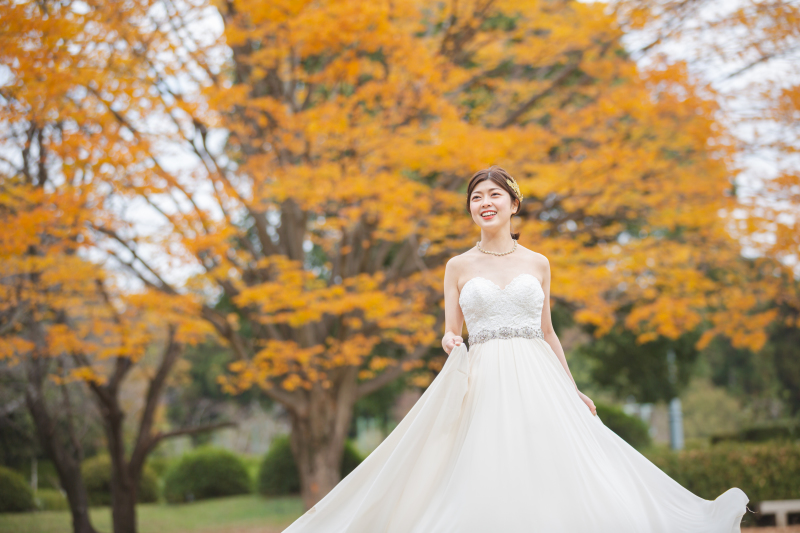 洋装にも合う紅葉！