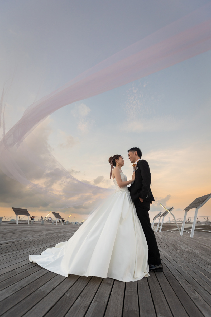 ベールなどを使ったショットも