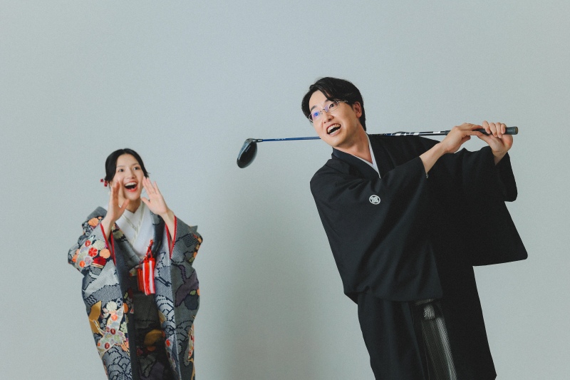 「ナイスショット!」声援を送る新婦さま