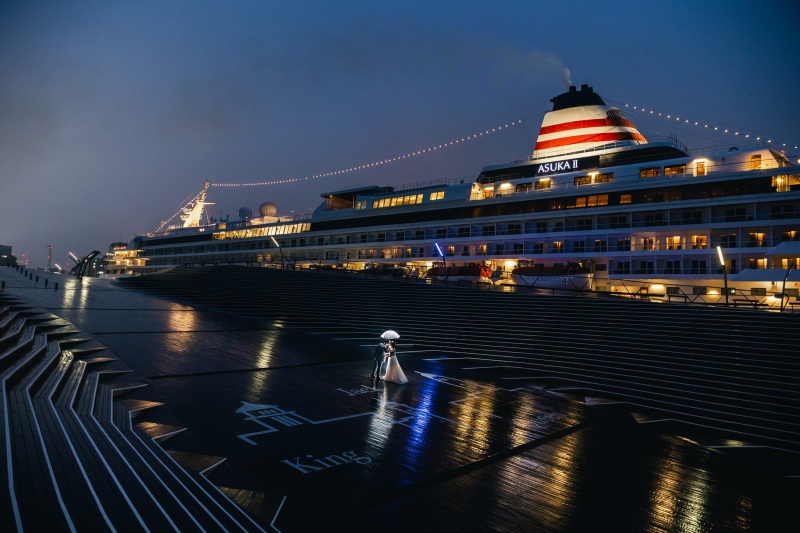 STUDIO AQUA 横浜みなとみらい店(スタジオAQUA)_夜景で撮影できる