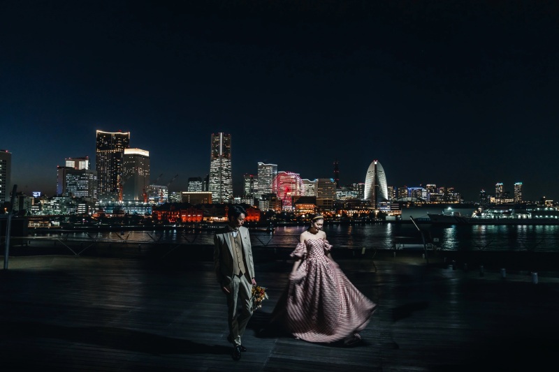 STUDIO AQUA 横浜みなとみらい店(スタジオAQUA)_夜景で撮影できる