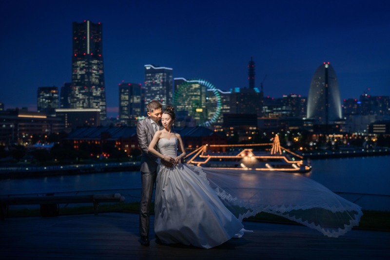 STUDIO AQUA 横浜みなとみらい店(スタジオAQUA)_夜景で撮影できる