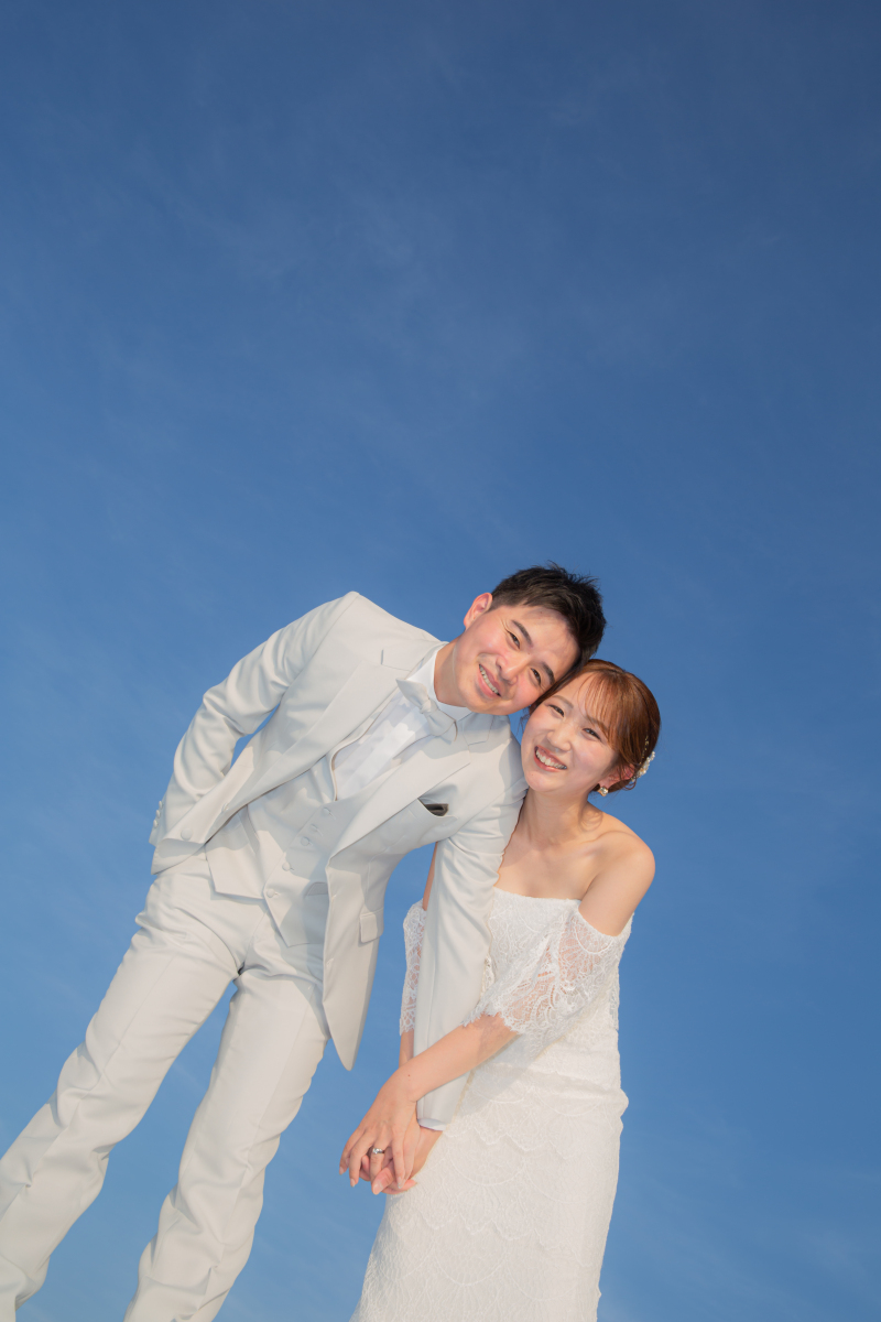 青空バックに笑顔のワンショット！