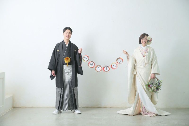 和装でもブーケが似合う♡