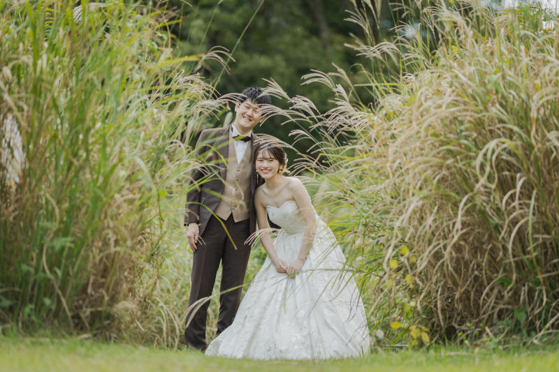 ススキに囲まれる