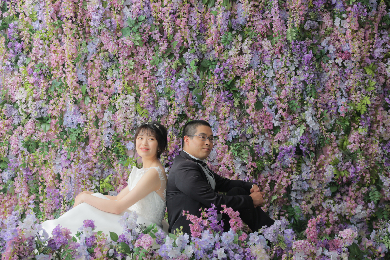 お花に囲まれて