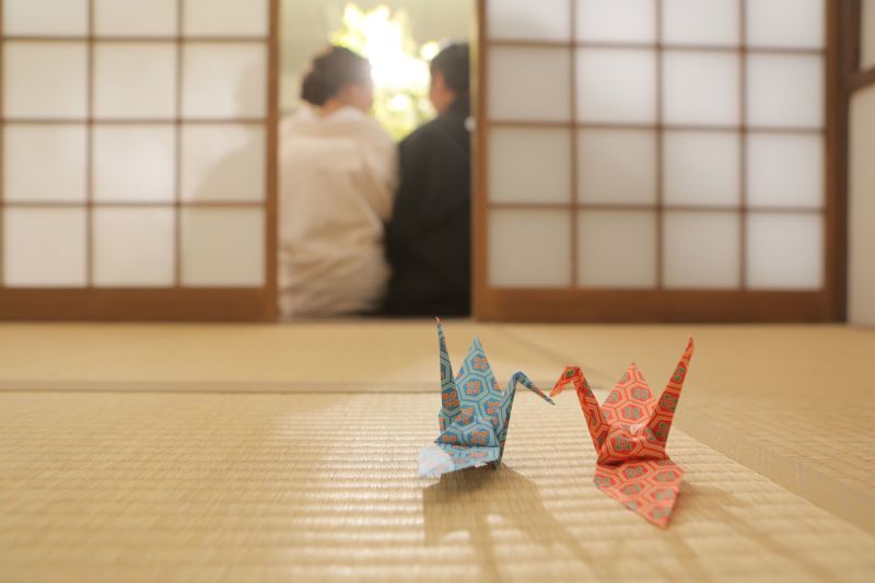 手作りの折り鶴♪