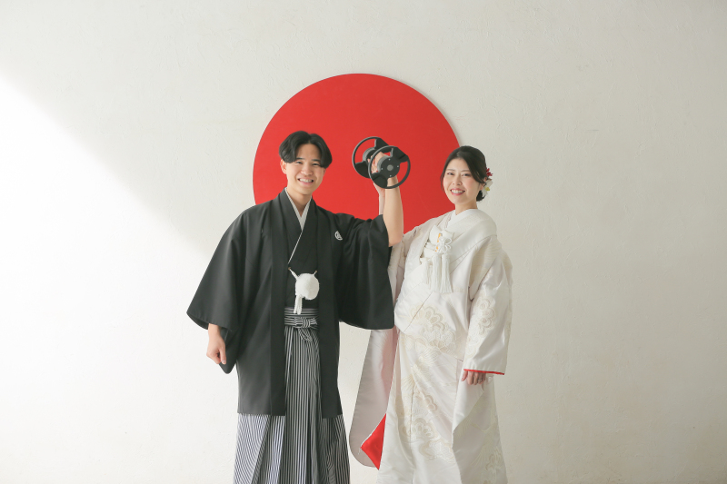 お二人で持ち込みいただいた撮影小物も使って