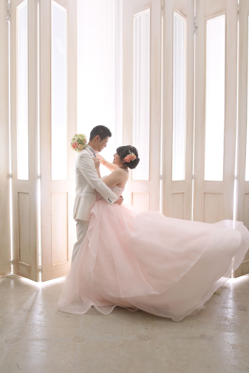 スカートがふわり…