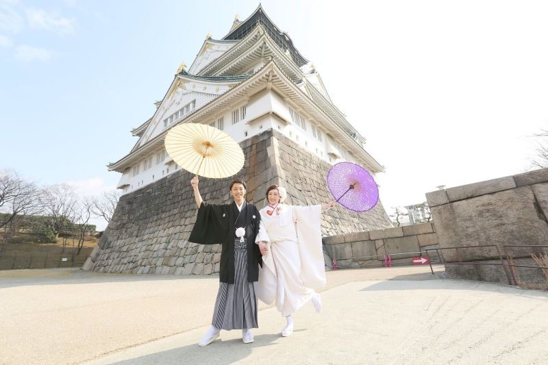 天守閣真下で楽しそうな1枚！