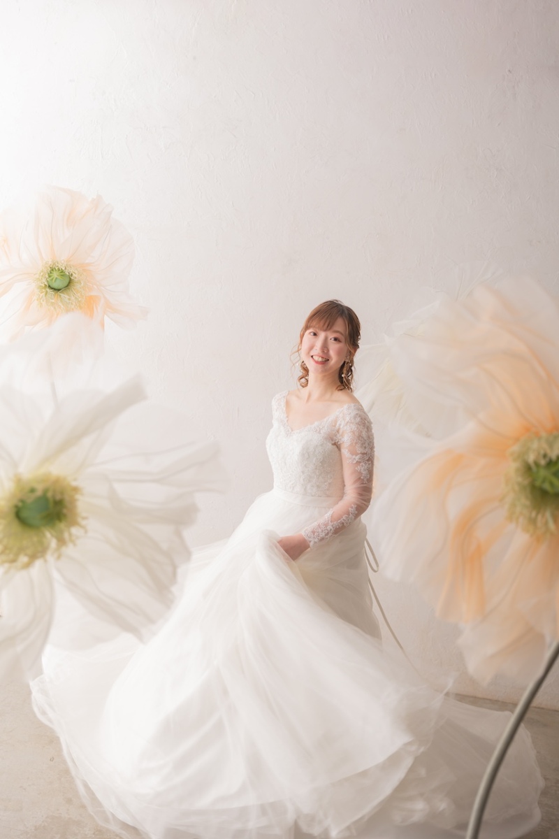 お花に囲まれて