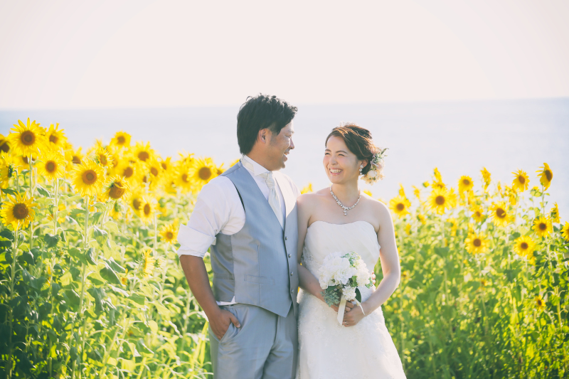 ひまわりに囲まれて・・・