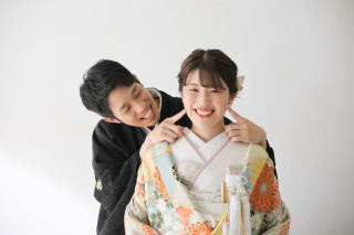 和装でスタジオ
