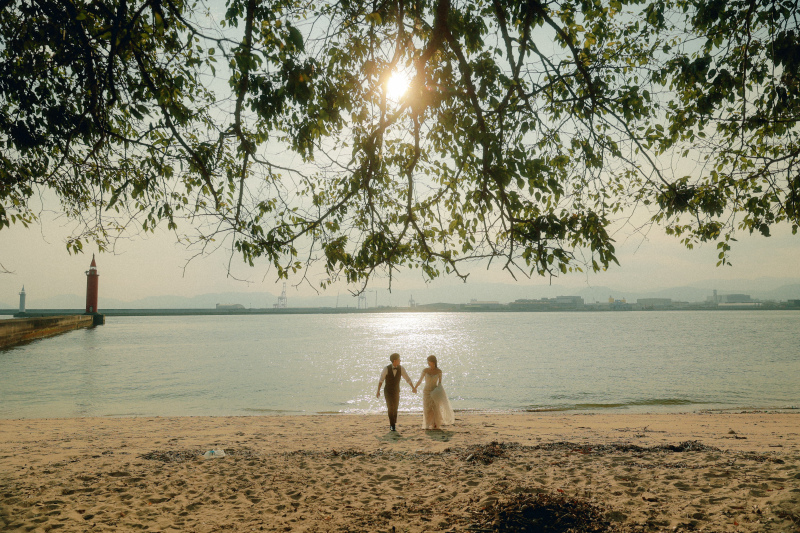 西陽の海で・・・