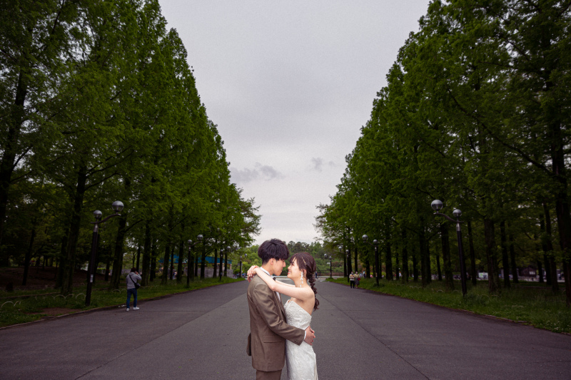 並木道で、、、