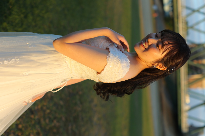 ハーフツインで上品で華やかな印象に