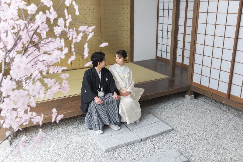 まるで外!?屋内庭園スタジオで撮影♪