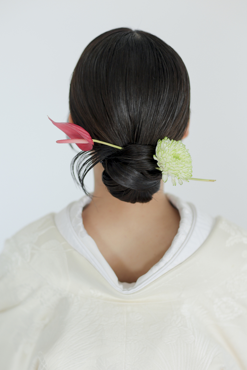 髪飾りもこだわって