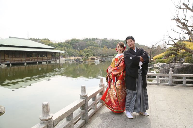 日本庭園で和装撮影！