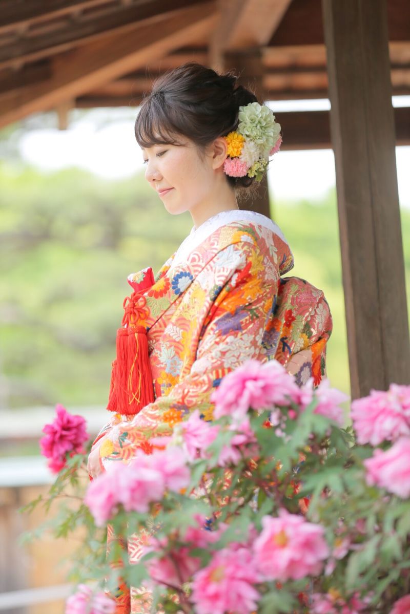 お花と一緒に♪