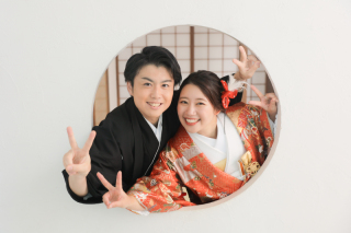 屋内庭園スタジオで撮影