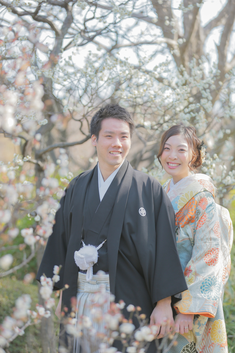 梅のお花に囲まれて