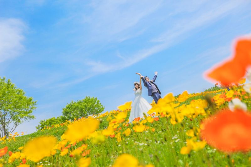 お花畑に埋もれる♪