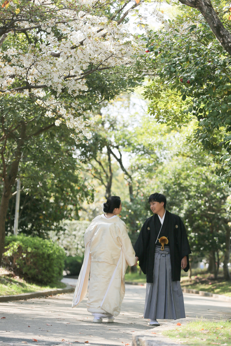 桜と新緑のトンネル