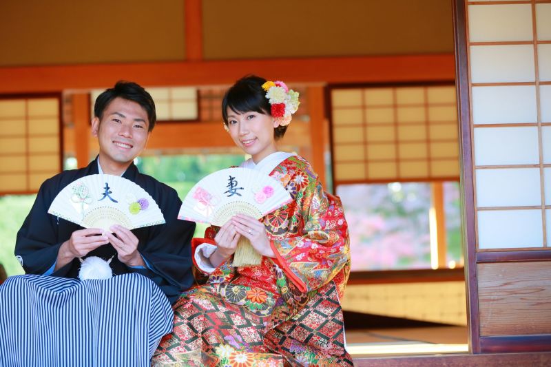 手作りの「妻」「夫」の扇子★