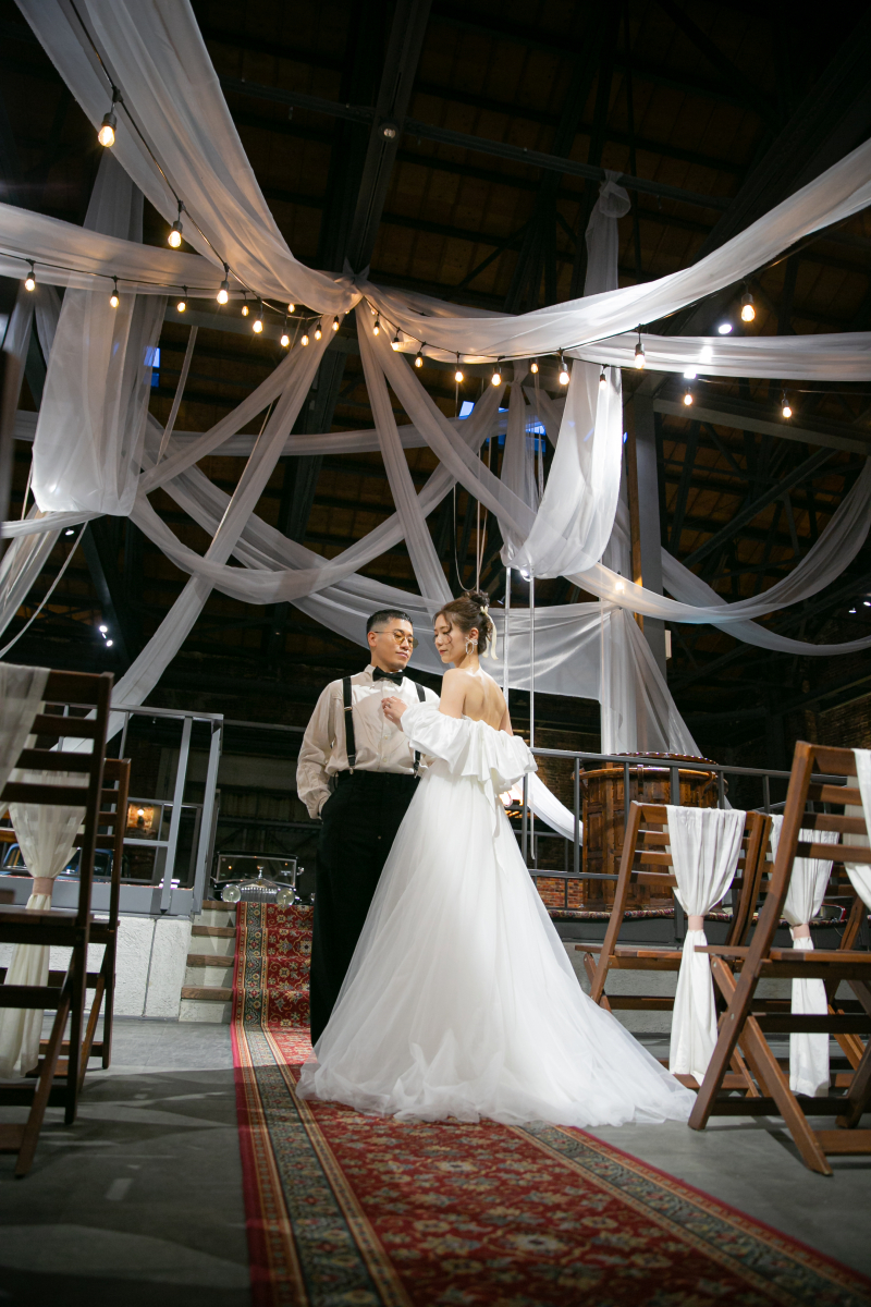 結婚式場で