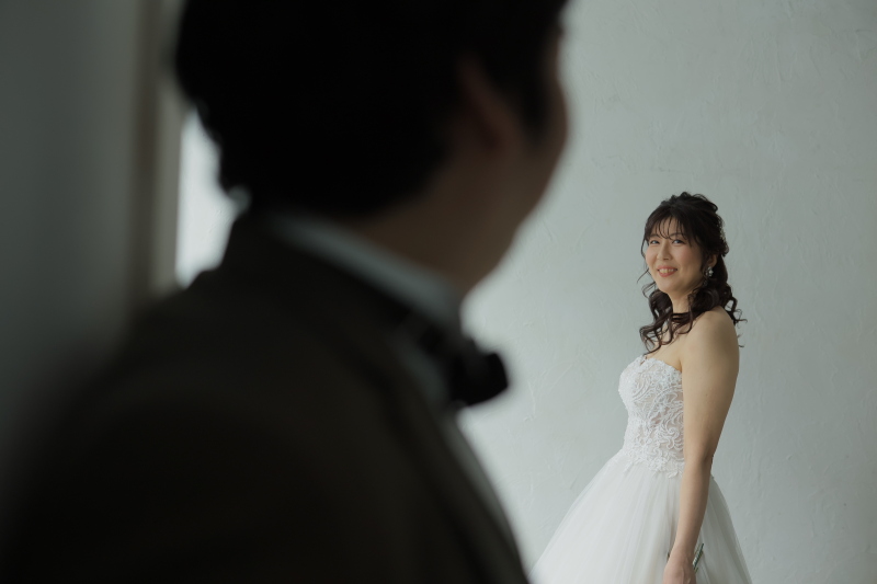 新郎様と目が合うと笑顔に