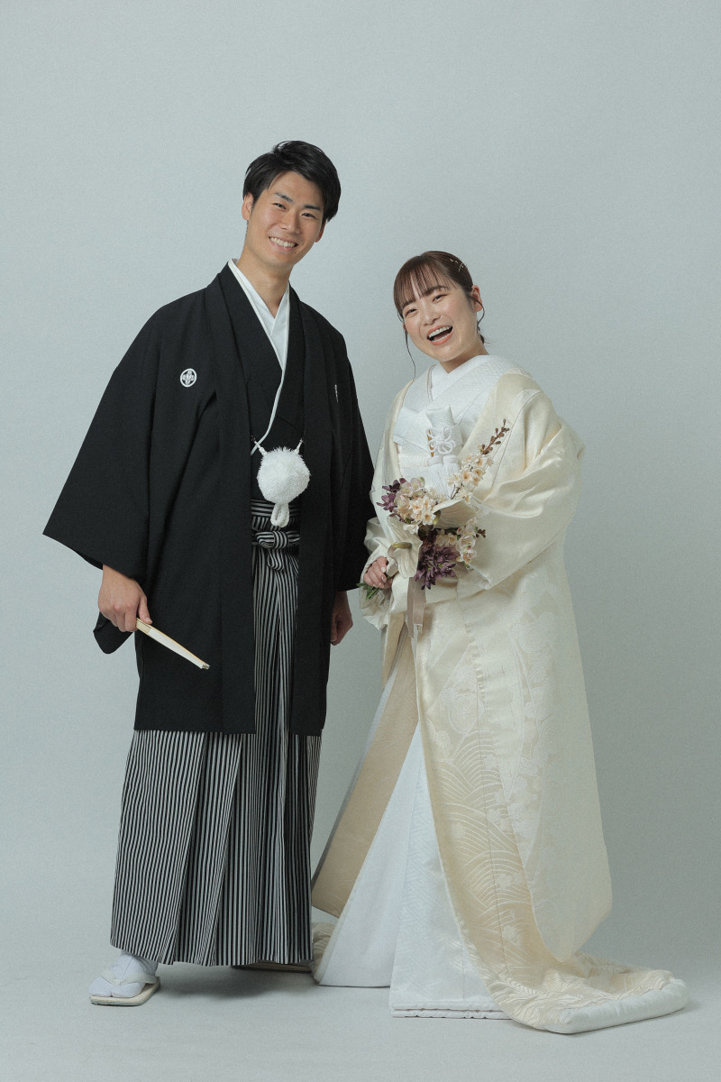 ブーケを持って